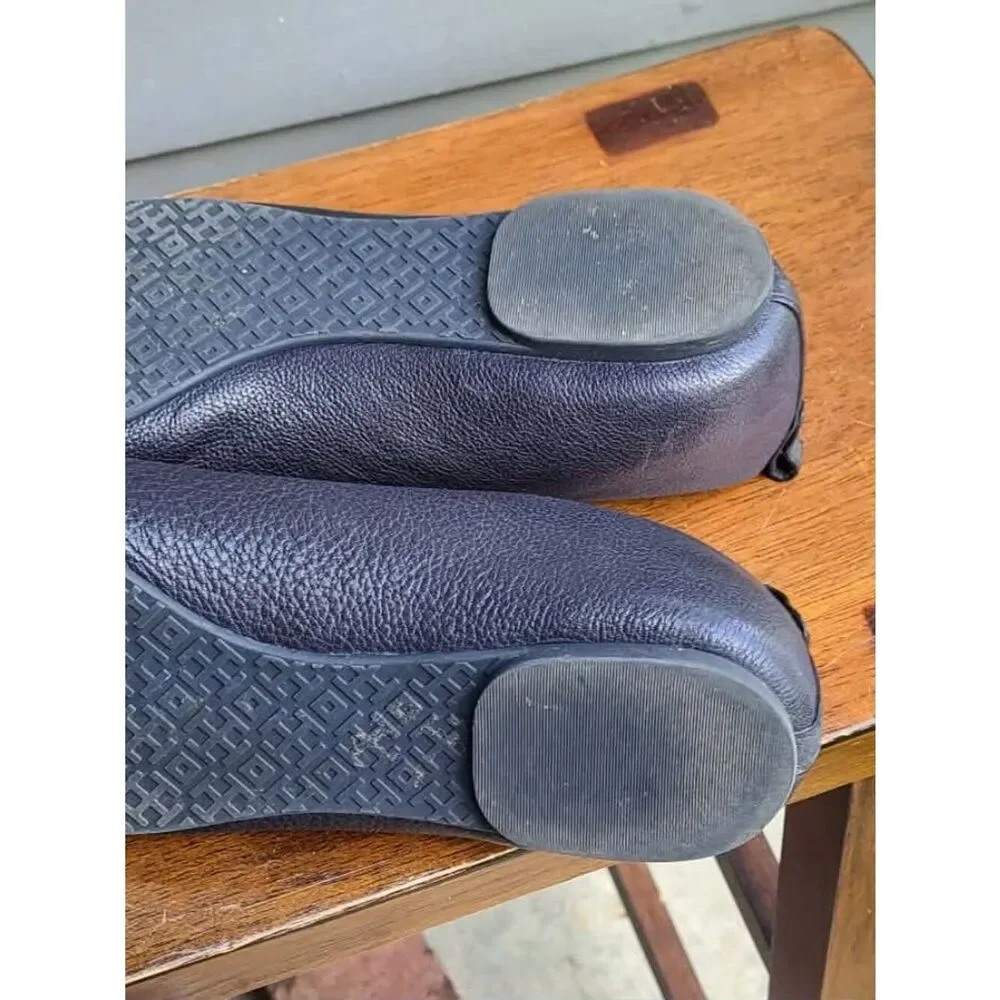 Tory Burch Navy Leather Mini Miller Flats size 7M